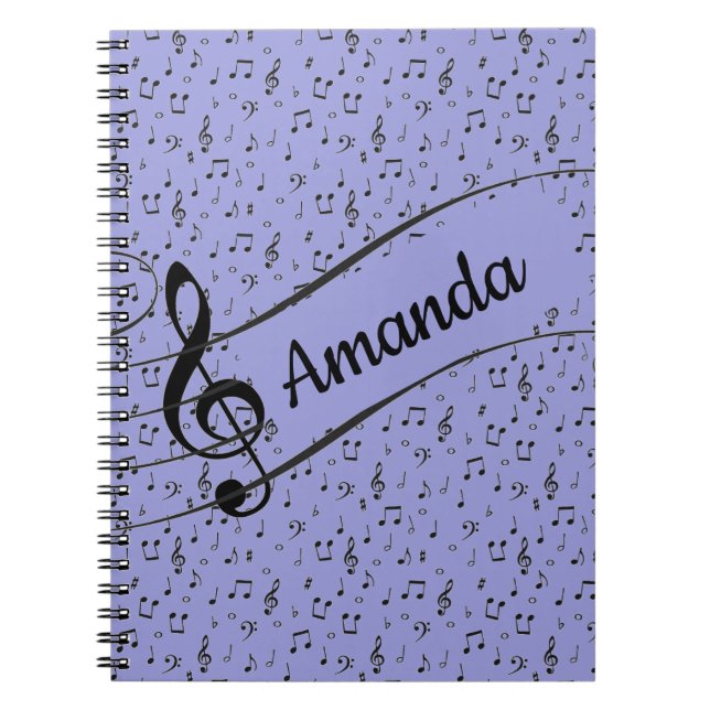 Caderno Espiral Notebook preto personalizado (Frente)