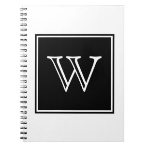 Caderno Espiral Notebook preto-quadrado monograma