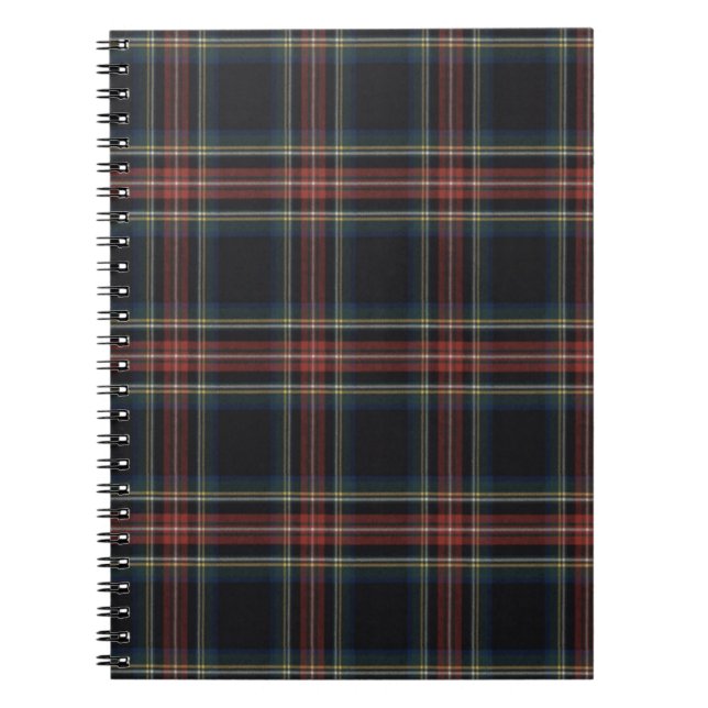 Caderno Espiral Notebook Preto Tartan (80 Páginas B&W) (Frente)