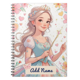 Caderno Espiral Notebook Princês Personalizado - Adicionar Nome