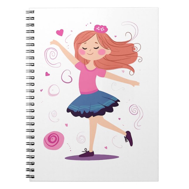Caderno Espiral Notebook princesa dançante Ballerina (Frente)