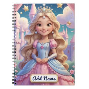 Caderno Espiral Notebook princesa mágica - Nome editável