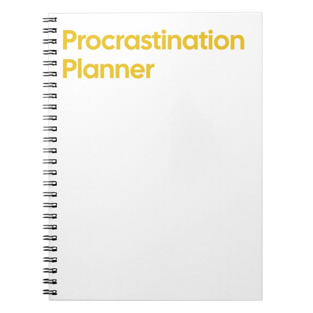 Caderno Espiral Notebook Procrastination Planner (Frente)