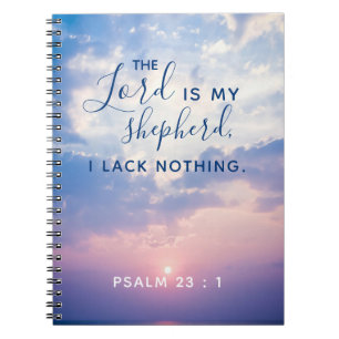 Caderno Espiral Notebook Psalm 23:1 Verso Da Bíblia