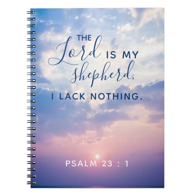 Caderno Espiral Notebook Psalm 23:1 Verso Da Bíblia (Frente)