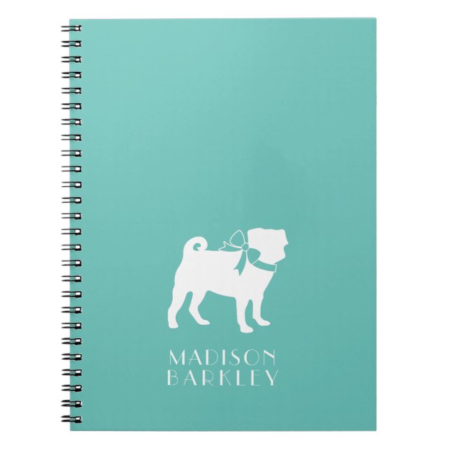 Caderno Espiral Notebook Pug Dog Puppy (Frente)