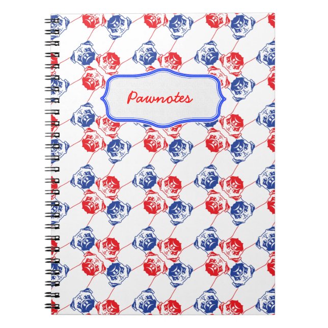 Caderno Espiral Notebook Pug Pattern (Frente)