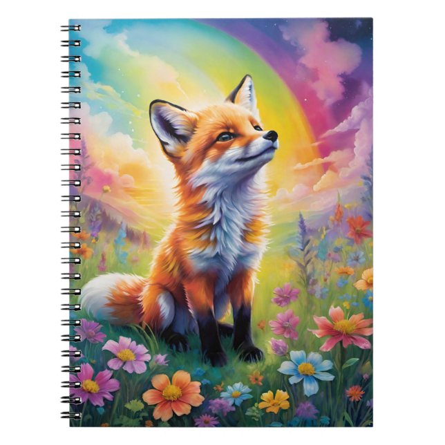 Caderno Espiral Notebook Pup De Raposa Vermelha De Atitude Positiv (Frente)