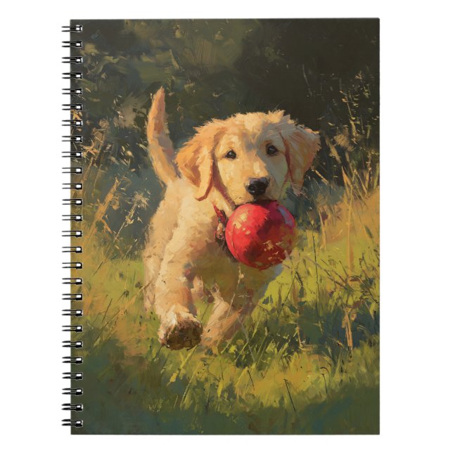 Caderno Espiral Notebook Puppy Playtime de ouro (Frente)