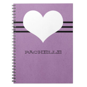 Caderno Espiral Notebook Purple Modern Heart