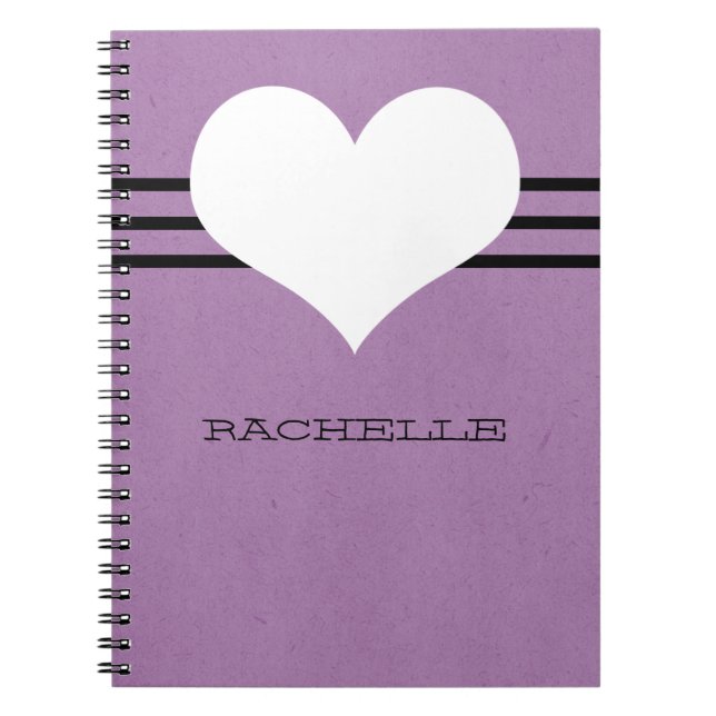 Caderno Espiral Notebook Purple Modern Heart (Frente)