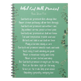 Caderno Espiral Notebook Que Deus Hath Prometeu (Verde Claro)