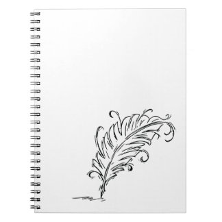 Caderno Espiral Notebook Quill Caneta