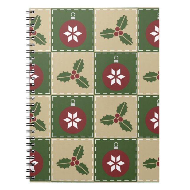 Caderno Espiral Notebook Quilt Natal (Frente)