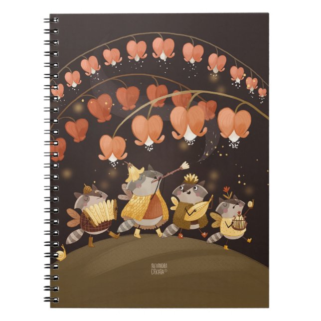 Caderno Espiral Notebook Raccoons Botanical Secretos Botânicos Fot (Frente)