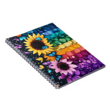 Notebook Rainbow Butterflies e Sunflower