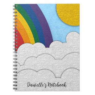 Caderno Espiral Notebook Rainbow com nome personalizado
