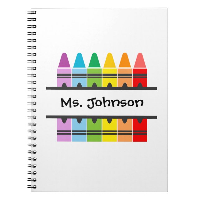 Caderno Espiral Notebook Rainbow Crayons - Professora pré-escolar (Frente)