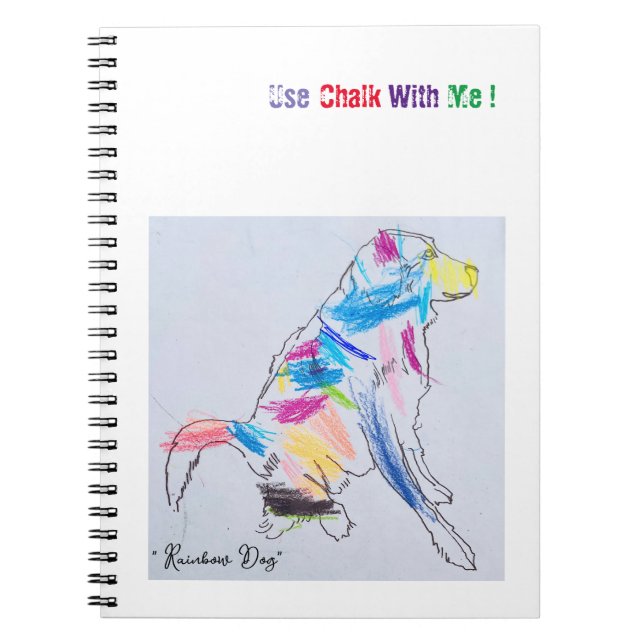 Caderno Espiral Notebook "Rainbow Dog Chalk" (Frente)