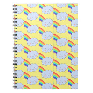 Caderno Espiral Notebook Rainbow e Cloud Cute Modern
