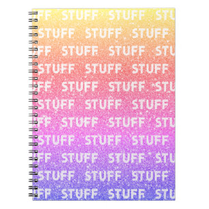 Caderno Espiral Notebook Rainbow Faux Sparkle Stuff Style 1980s