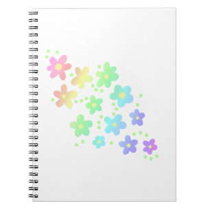 Caderno Espiral Notebook Rainbow Flowers