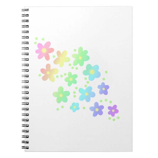 Caderno Espiral Notebook Rainbow Flowers (Frente)