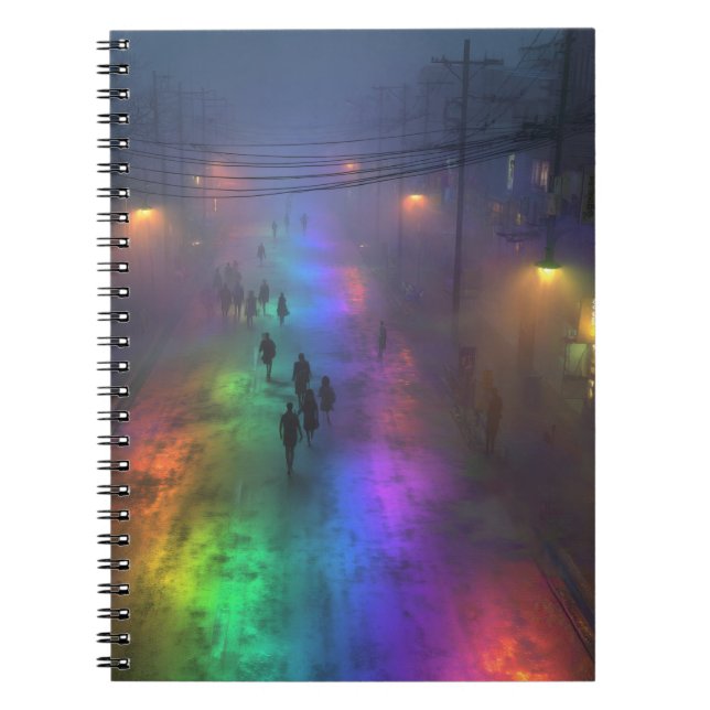 Caderno Espiral Notebook Rainbow Fog City Street (Frente)