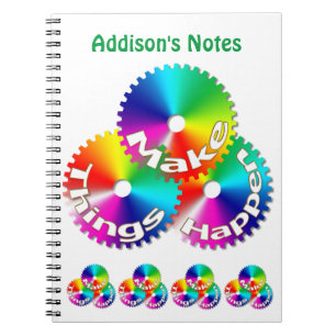 Caderno Espiral Notebook Rainbow Garden Art Deco Floral