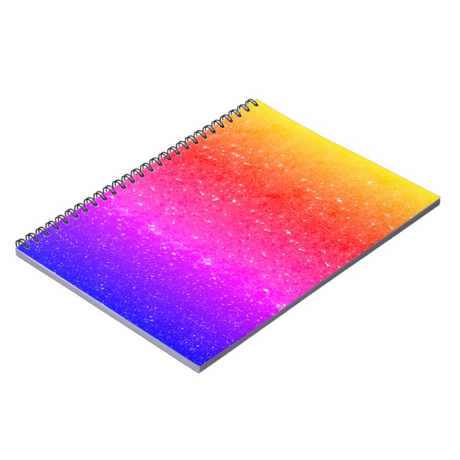 Caderno Espiral Notebook Rainbow Glitter (Left Side)