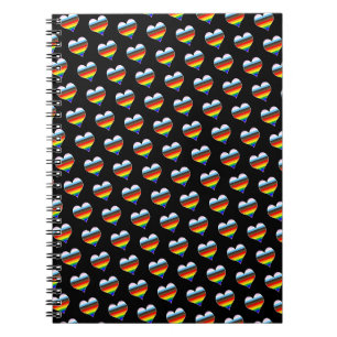 Caderno Espiral Notebook Rainbow Heart