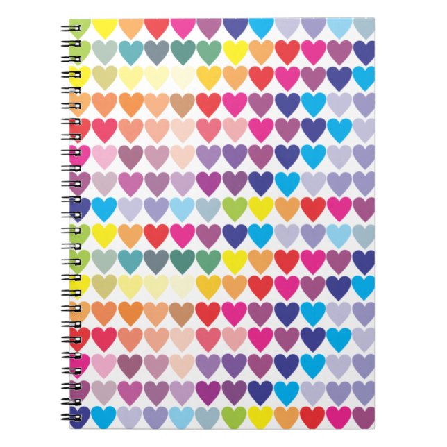 Caderno Espiral Notebook Rainbow Heart Spiral (Frente)