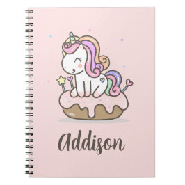 Caderno Espiral Notebook Rainbow Unicorn Cake Personalizado Spiral