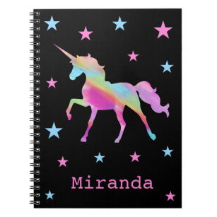 Caderno Espiral Notebook Rainbow Unicorn E Stars