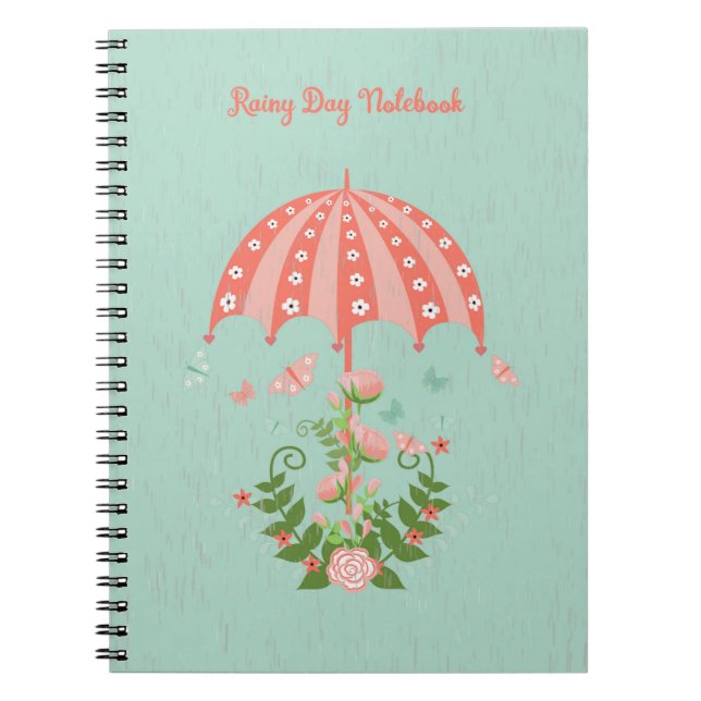 Caderno Espiral Notebook Rainer Day em Pêssego e Verde (Frente)