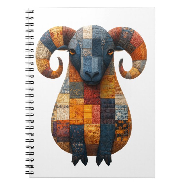 Caderno Espiral Notebook Ram de Patchwork (Frente)