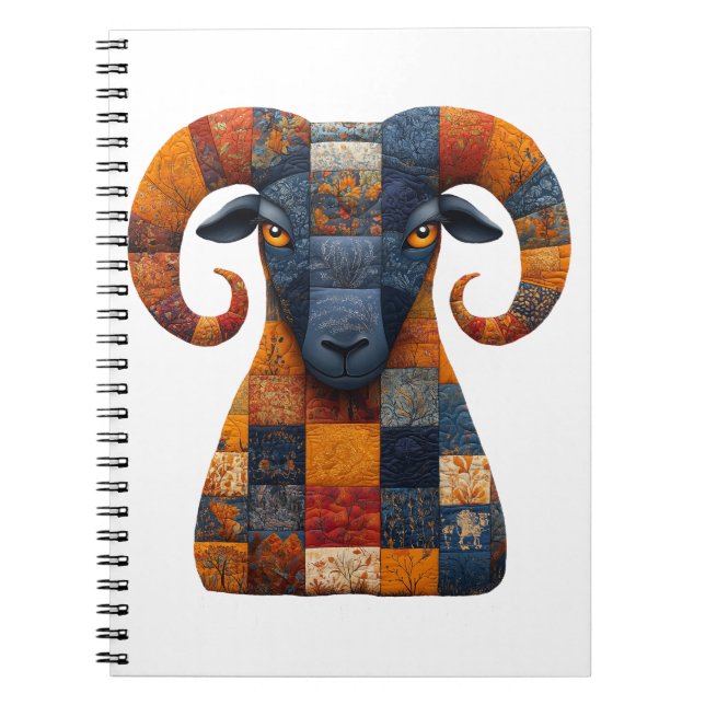 Caderno Espiral Notebook Ram de Patchwork (Frente)