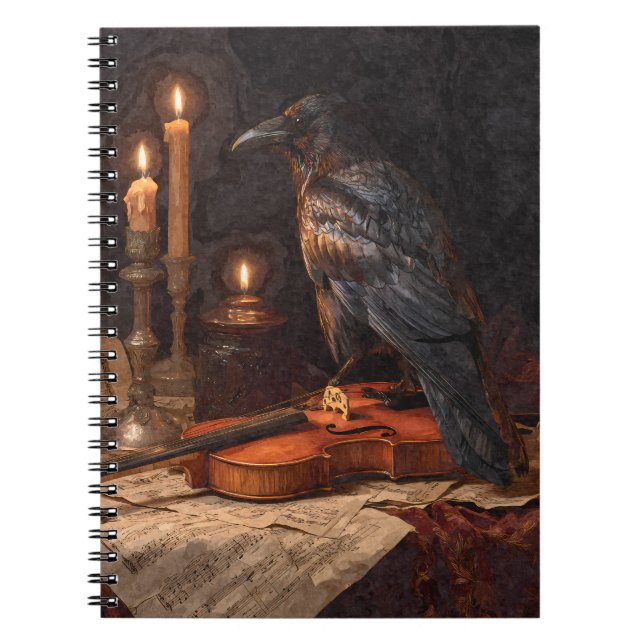 Caderno Espiral Notebook Raven Candlelight Violin (Frente)