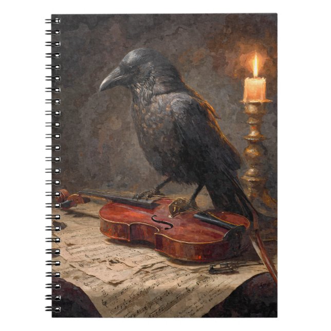 Caderno Espiral Notebook Raven Candlelit Violin (Frente)