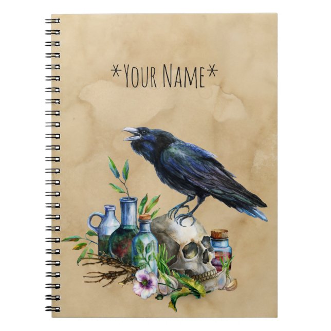 Caderno Espiral Notebook Raven Magick (Frente)