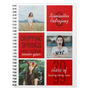 Caderno Espiral Notebook Red 3-Photo Divert Boxes Classe Ano