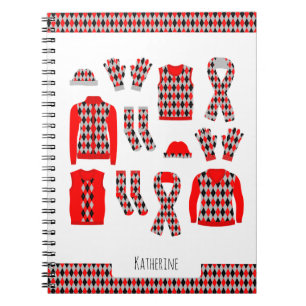Caderno Espiral Notebook Red Argyle Items