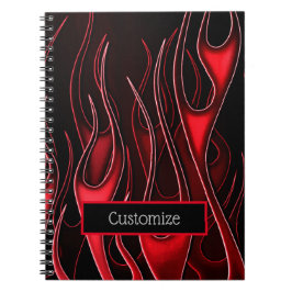Caderno Espiral Notebook Red Flames