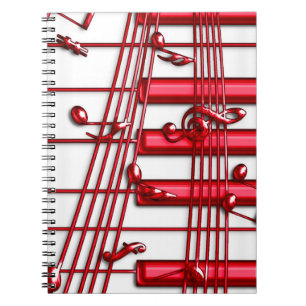 Caderno Espiral Notebook Red Keyboard