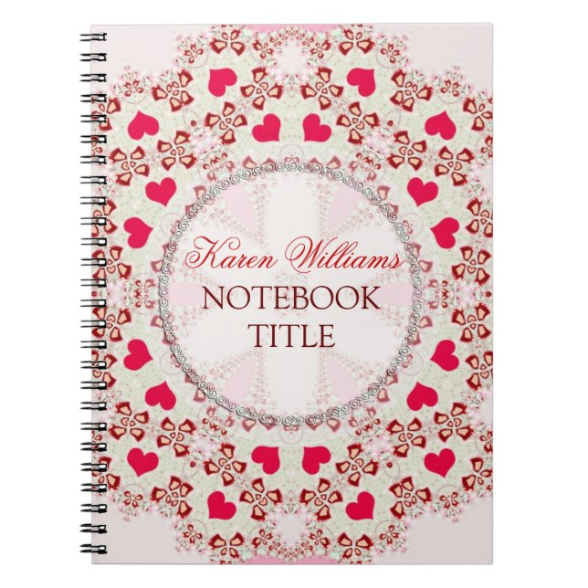Caderno Espiral Notebook Red Love Hearts Country Lace (Frente)
