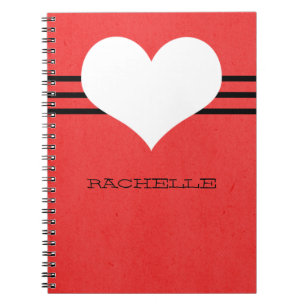 Caderno Espiral Notebook Red Modern Heart