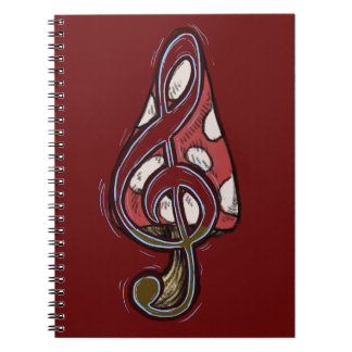 Caderno Espiral Notebook Red Mushroom Piano Forest