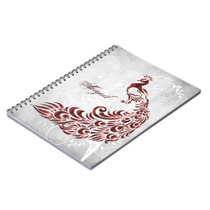 Caderno Espiral Notebook Red Peacock Personalizado Spiral
