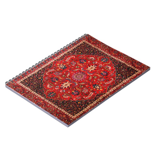 Caderno Espiral Notebook Red Persian Rug Spiral (Left Side)