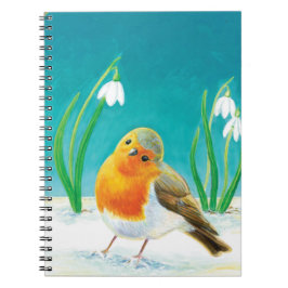 Caderno Espiral Notebook Red Robin Illustration